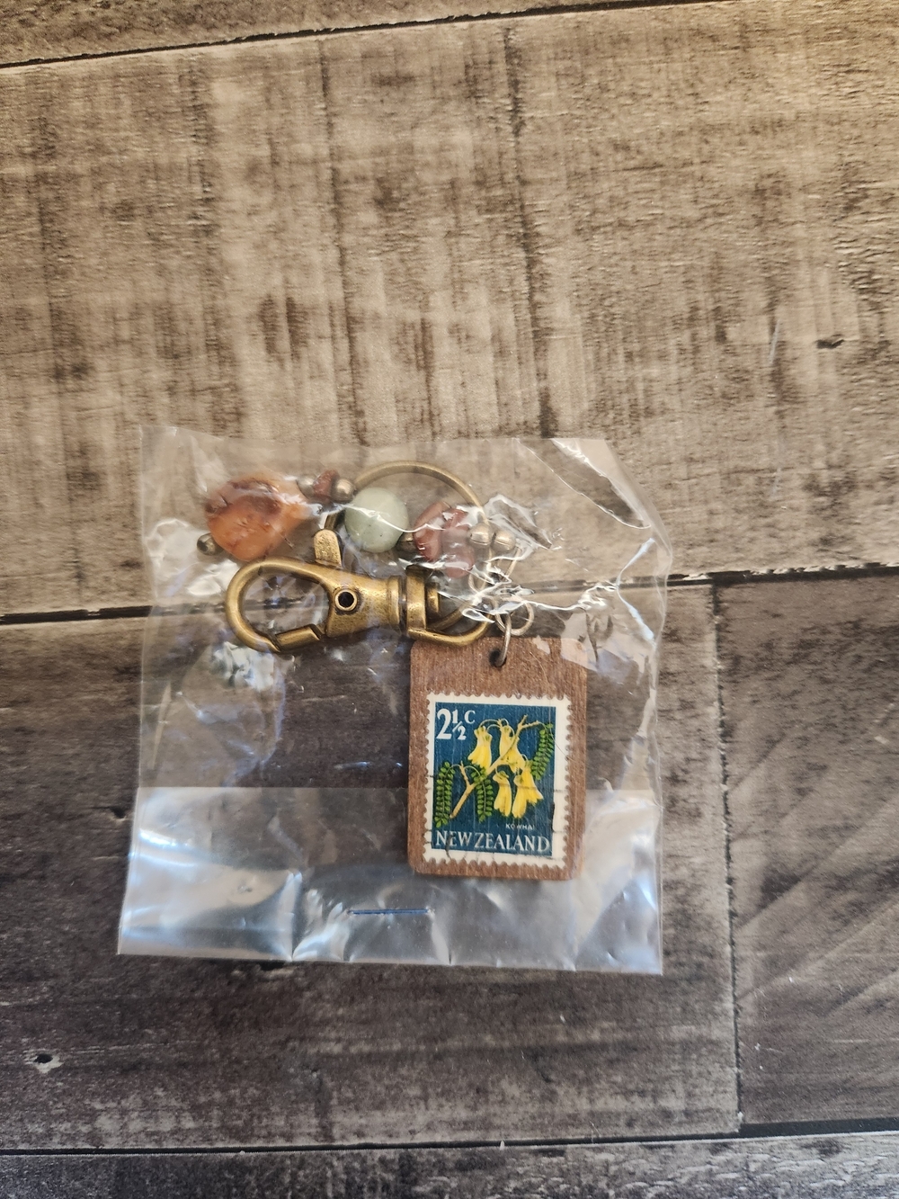 New Zealand Stamp Keychain/bag Charm